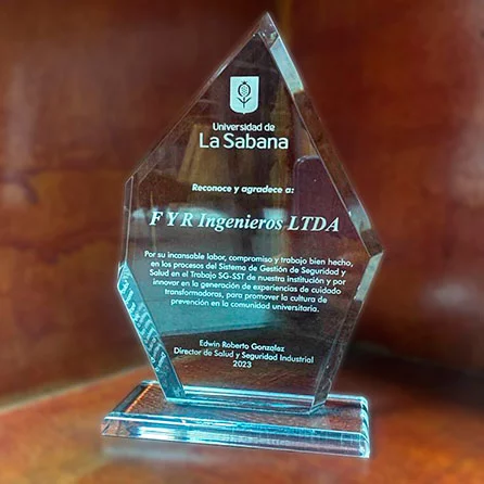 FyR ingenieros Ltda. Reconocimiento Univ La Sabana 2023